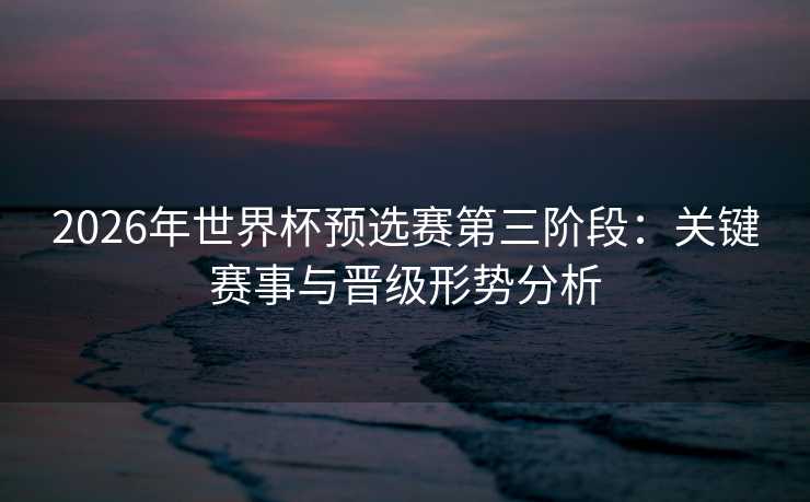 2026年世界杯预选赛第三阶段：关键赛事与晋级形势分析